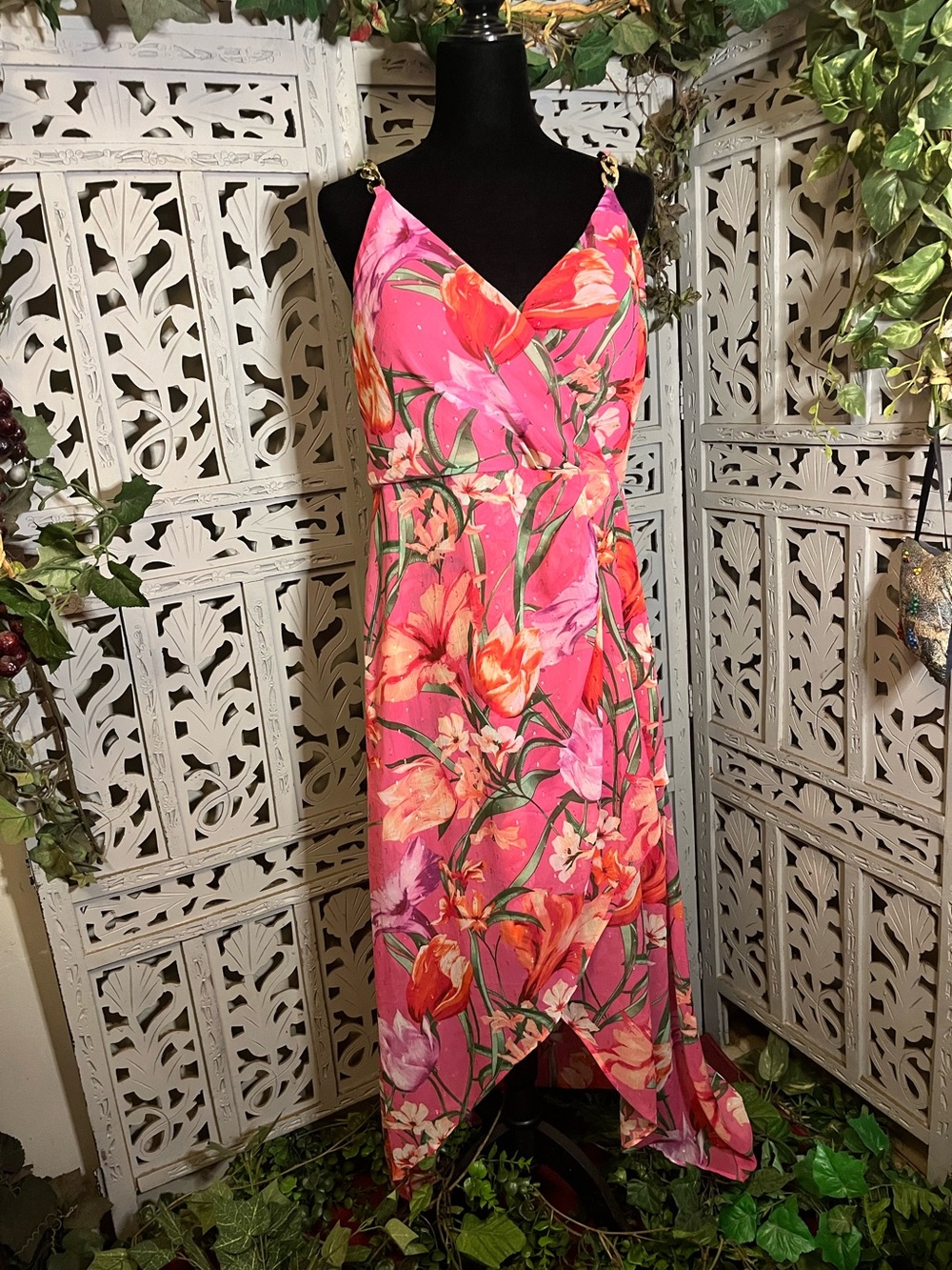 SIENA SUMMER STYLE BOLD VIBRANT COLORS FLORAL HIGH -LOW MAXI DRESS